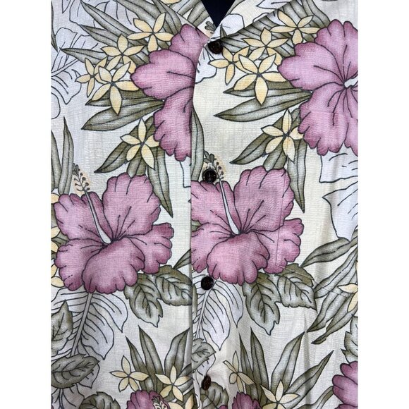 RJC Hawaii Aloha Floral Hawaiian Shirt Large Short Sleeve Hibiscus Floral EUC - Picture 5 of 8